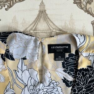 Liz Claiborne Black and White Floral Top